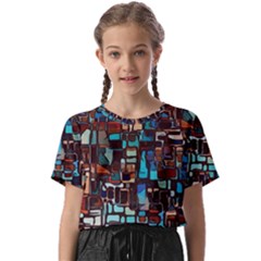 Stained Glass Mosaic Abstract Kids  Basic Tee by Semog4