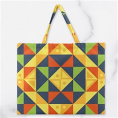 Background Geometric Color Zipper Large Tote Bag by Semog4