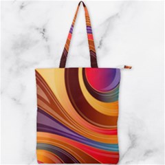 Abstract Colorful Background Wavy Double Zip Up Tote Bag by Semog4