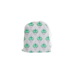 Plant Pattern Green Leaf Flora Drawstring Pouch (xs) by Semog4