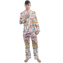 Writing Author Motivation Words Men s Long Sleeve Satin Pajamas Set by Semog4