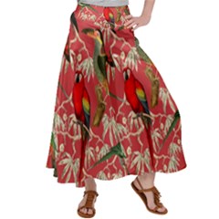 Vintage Tropical Birds Pattern In Pink Women s Satin Palazzo Pants by CCBoutique