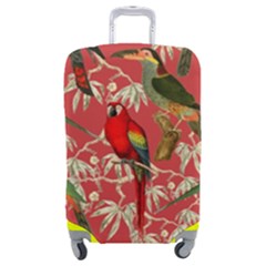 Vintage Tropical Birds Pattern In Pink Luggage Cover (medium) by CCBoutique