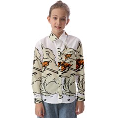 Cat Playing The Violin Art Kids  Long Sleeve Shirt by oldshool