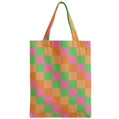 Checkerboard-pastel-squares Zipper Classic Tote Bag by Semog4