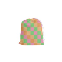 Checkerboard-pastel-squares Drawstring Pouch (xs) by Semog4