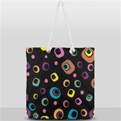 Abstract-background-retro-60s-70s Full Print Rope Handle Tote (large) by Semog4