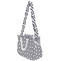 Pattern-monochrome-repeat- Rope Handles Shoulder Strap Bag by Semog4