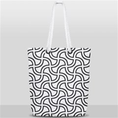 Pattern-monochrome-repeat- Full Print Rope Handle Tote (small) by Semog4