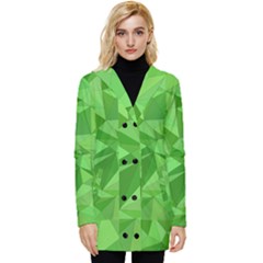 Mosaic-tile-geometrical-abstract Button Up Hooded Coat  by Semog4