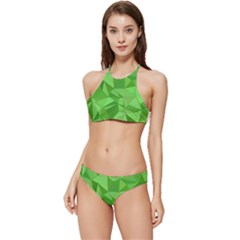 Mosaic-tile-geometrical-abstract Banded Triangle Bikini Set by Semog4