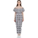 Ellipse-pattern-ellipse-dot-pattern Off Shoulder Ruffle Top Jumpsuit View1