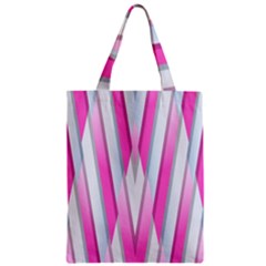 Geometric-3d-design-pattern-pink Zipper Classic Tote Bag by Semog4