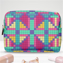 Checkerboard-squares-abstract--- Make Up Pouch (medium) by Semog4
