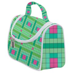 Checkerboard-squares-abstract-- Satchel Handbag by Semog4