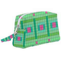 Checkerboard-squares-abstract-- Wristlet Pouch Bag (large) by Semog4