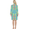 Checkerboard-squares-abstract- Long Sleeve Velvet Robe View4