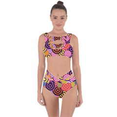 Abstract-circles-background-retro Bandaged Up Bikini Set  by Semog4