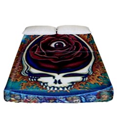 Grateful Dead Skull Rose Fitted Sheet (california King Size) by Semog4