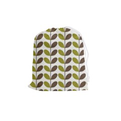 Leaf Plant Pattern Seamless Drawstring Pouch (medium) by Semog4