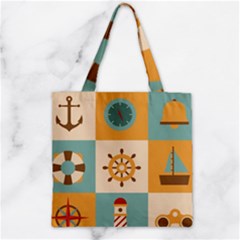 Nautical Elements Collection Zipper Grocery Tote Bag by Semog4