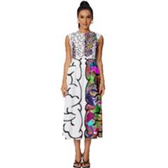 Brain Mind Aianatomy Sleeveless Round Neck Midi Dress by Salman4z