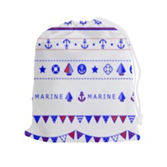 Marine Nautical Clip Art Drawstring Pouch (2xl) by Salman4z