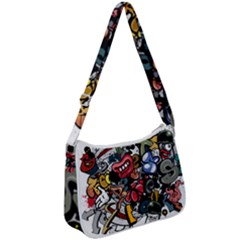 Mural Graffiti Paint Zip Up Shoulder Bag by Salman4z