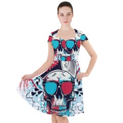 That Cool Graffiti Skull Cap Sleeve Midi Dress by Salman4z