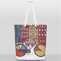 Amsterdam Graphic Design Poster Illustration Full Print Rope Handle Tote (small) by Salman4z