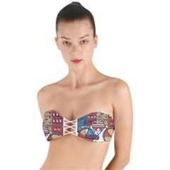 Amsterdam Graphic Design Poster Illustration Twist Bandeau Bikini Top by Salman4z