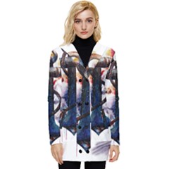 Anchor Watercolor Painting Tattoo Art Anchors And Birds Button Up Hooded Coat  by Salman4z