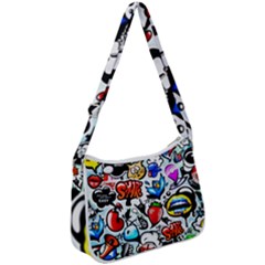 Graffiti Art Cartoon Comic Zip Up Shoulder Bag by Salman4z