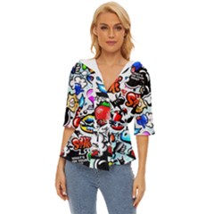 Graffiti Art Cartoon Comic Lightweight Drawstring Hooded Top by Salman4z
