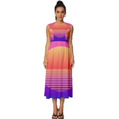 Sunset Summer Time Sleeveless Round Neck Midi Dress by Salman4z
