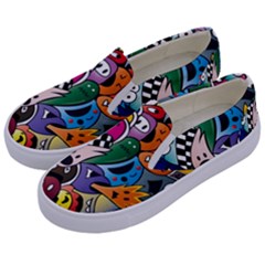 Cartoon Explosion Cartoon Characters Funny Kids  Canvas Slip Ons by Salman4z