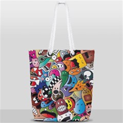 Cartoon Explosion Cartoon Characters Funny Full Print Rope Handle Tote (small) by Salman4z