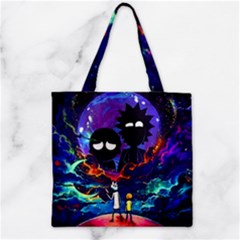 Rick And Morty In Outer Space Zipper Grocery Tote Bag by Salman4z