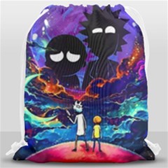 Rick And Morty In Outer Space Drawstring Bag (large) by Salman4z