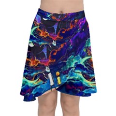 Rick And Morty In Outer Space Chiffon Wrap Front Skirt by Salman4z