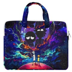 Rick And Morty In Outer Space Macbook Pro 16  Double Pocket Laptop Bag  by Salman4z