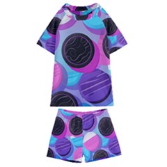 Cookies Chocolate Cookies Sweets Snacks Baked Goods Kids  Swim Tee And Shorts Set by Jancukart