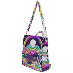 Rainbow Fun Cute Minimal Doodle Drawing Art Crossbody Backpack by Jancukart