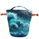 Thunderstorm Tsunami Tidal Wave Ocean Waves Sea Drawstring Bucket Bag View2