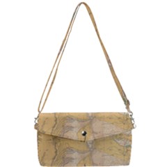 Vintage World Map Physical Geography Removable Strap Clutch Bag by Sudheng