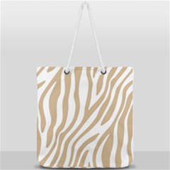 Brown Zebra Vibes Animal Print  Full Print Rope Handle Tote (large) by ConteMonfrey