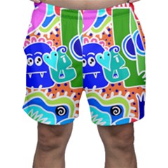 Crazy Pop Art - Doodle Buddies  Men s Shorts by ConteMonfrey