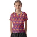 Pink Yellow Neon Squares - Modern Abstract Kids  Frill Chiffon Blouse View1