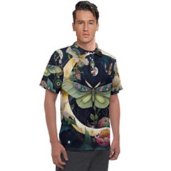 Flower Mot Moon Star Planet Men s Polo Tee by Simbadda
