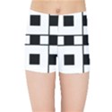 Black And White Pattern Kids  Sports Shorts View1